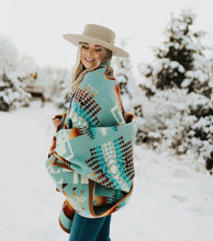 Load image into Gallery viewer, PENDLETON CHIEF JOSEPH AQUA BLANKET