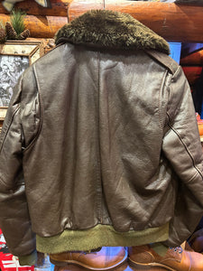 Vintage 60s Excelled Sherpa Lined WW11 Style Flight Jacket, 40 S-M