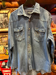 Vintage Wrangler No 2 Denim Shirt, 18/36 XL