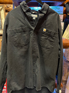Vintage Carhartt Black Brushed Fleece Flannel Shirt, XL