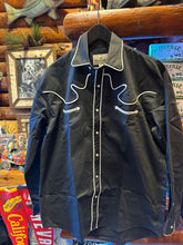 Load image into Gallery viewer, Black &amp; White Piping Western Shirt
