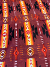 Load image into Gallery viewer, Navajo style lighweight polar fleece lap blanket - Burgundy
