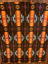 Load image into Gallery viewer, Navajo style lightweight polar fleece blanket - Black & Purple