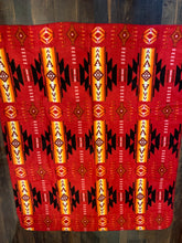 Load image into Gallery viewer, Navajo Style Polar Fleece Blanket - Red