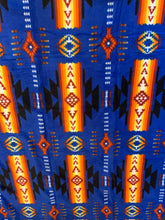 Load image into Gallery viewer, Navajo Style Polar Fleece Blanket - Royal Blue