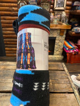 Load image into Gallery viewer, Navajo style lightweight polar fleece blanket - Black & Purple