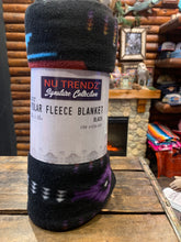 Load image into Gallery viewer, Navajo style lightweight polar fleece blanket - Black & Purple