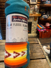 Load image into Gallery viewer, Navajo Style Polar Fleece Blanket - Turquoise Green