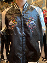 Load image into Gallery viewer, Japanese Sukajan Souvenir Jacket - Embroidered Five Tower, Black Bomber Jacket