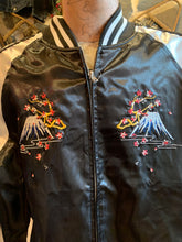 Load image into Gallery viewer, Japanese Sukajan Souvenir Jacket - Embroidered Five Tower, Black Bomber Jacket