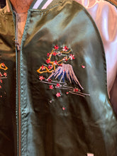 Load image into Gallery viewer, Japanese Sukajan Souvenir Jacket - Embroidered Five Tower Green Bomber Jacket