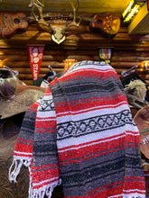 Load image into Gallery viewer, Extra Large. Authentic Mexican Falza Blanket. Made in Mexico. Red
