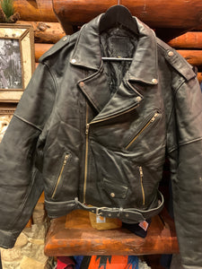 Vintage Heavyweight German Biker Jacket, XL