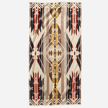 Load image into Gallery viewer, PENDLETON WHITE SANDS TAN XL JACQUARD BEACH TOWEL