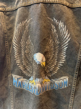 Load image into Gallery viewer, Vintage Rare Harley Davidson Brand Denim Jacket, Perfect Fade, M-L. FREE POSTAGE