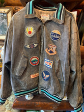 Load image into Gallery viewer, Rare Collectable Avirex Of New York Suede Bomber Patched. Large. FREE POSTAGE