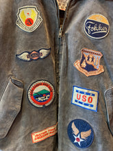 Load image into Gallery viewer, Rare Collectable Avirex Of New York Suede Bomber Patched. Large. FREE POSTAGE