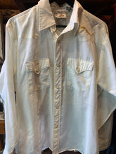 Load image into Gallery viewer, Vintage Rare Sailor Jerry Handscreen Printed Western Shirt w Gold Embroidery, Large