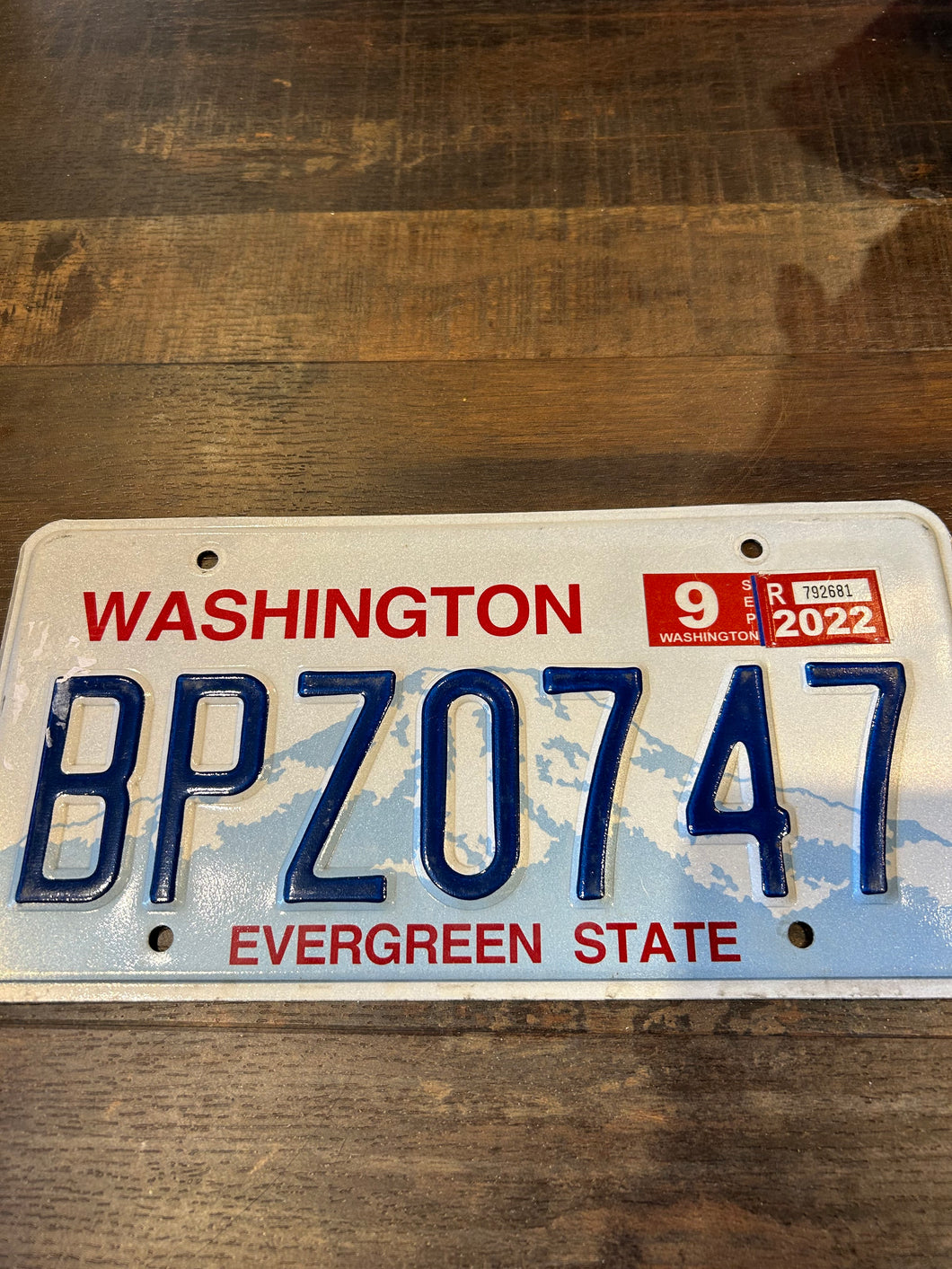 Vintage Washington Number Plate