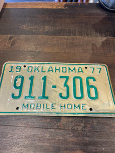 Vintage Oklahoma Mobile House No Plate