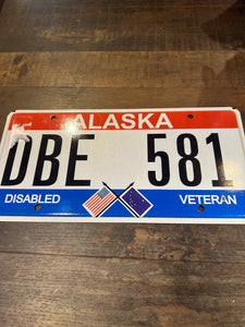 Vintage Alaska Veteran Number Plate