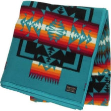 Load image into Gallery viewer, Pendleton Chief Joseph Crib / Baby / Kid's Blanket, Turquoise. FREE POSTAGE