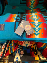 Load image into Gallery viewer, Pendleton Chief Joseph Crib / Baby / Kid's Blanket, Turquoise. FREE POSTAGE