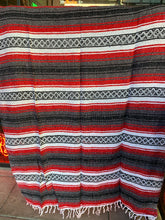 Load image into Gallery viewer, Extra Large. Authentic Mexican Falza Blanket. Made in Mexico. Red
