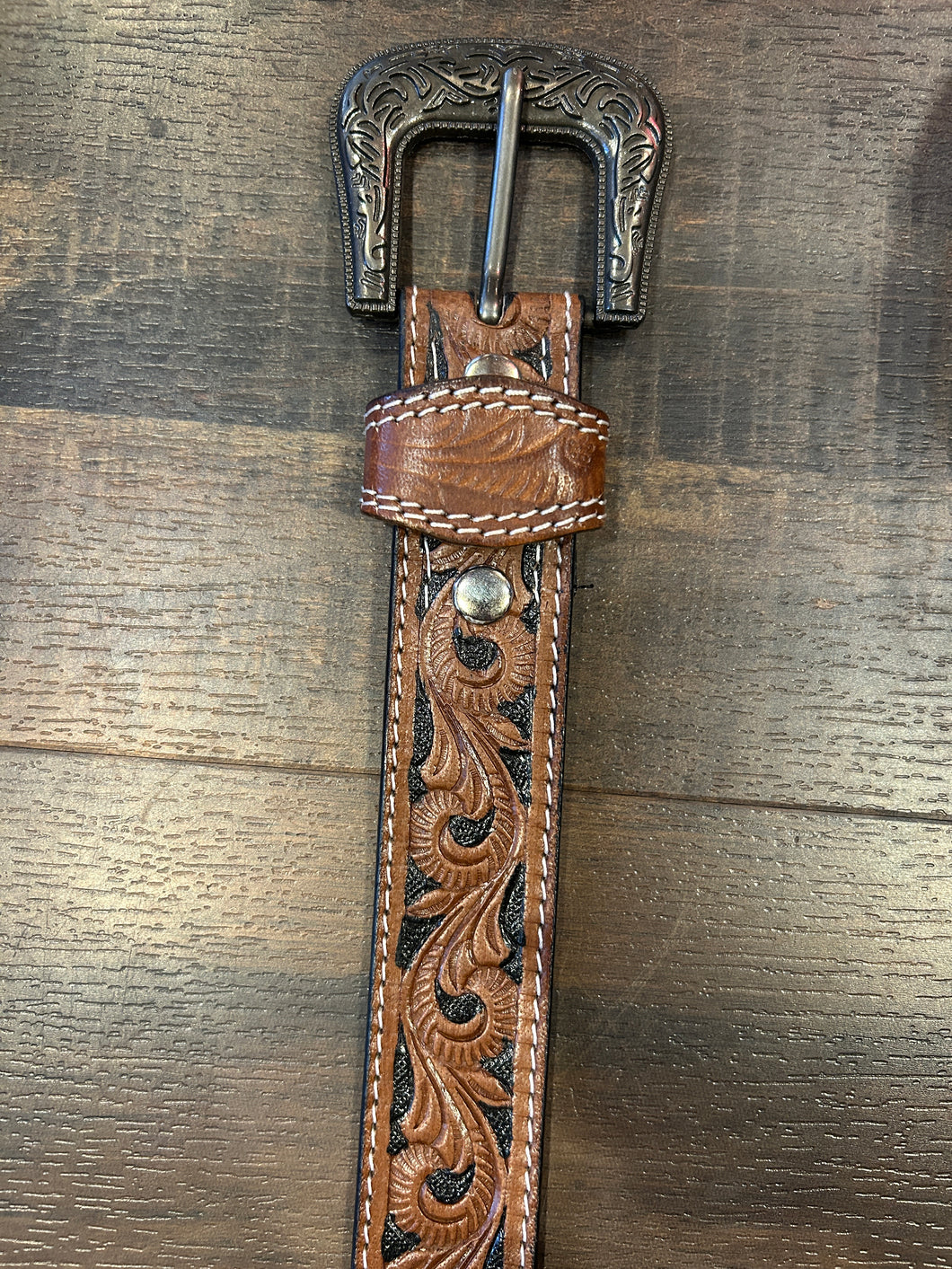NEW Belt Brown/Black Pewter Buckle