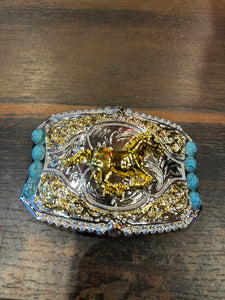 Horse Silver / Turq Buckle