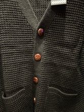 Load image into Gallery viewer, Relco London Waffle Cardi Black
