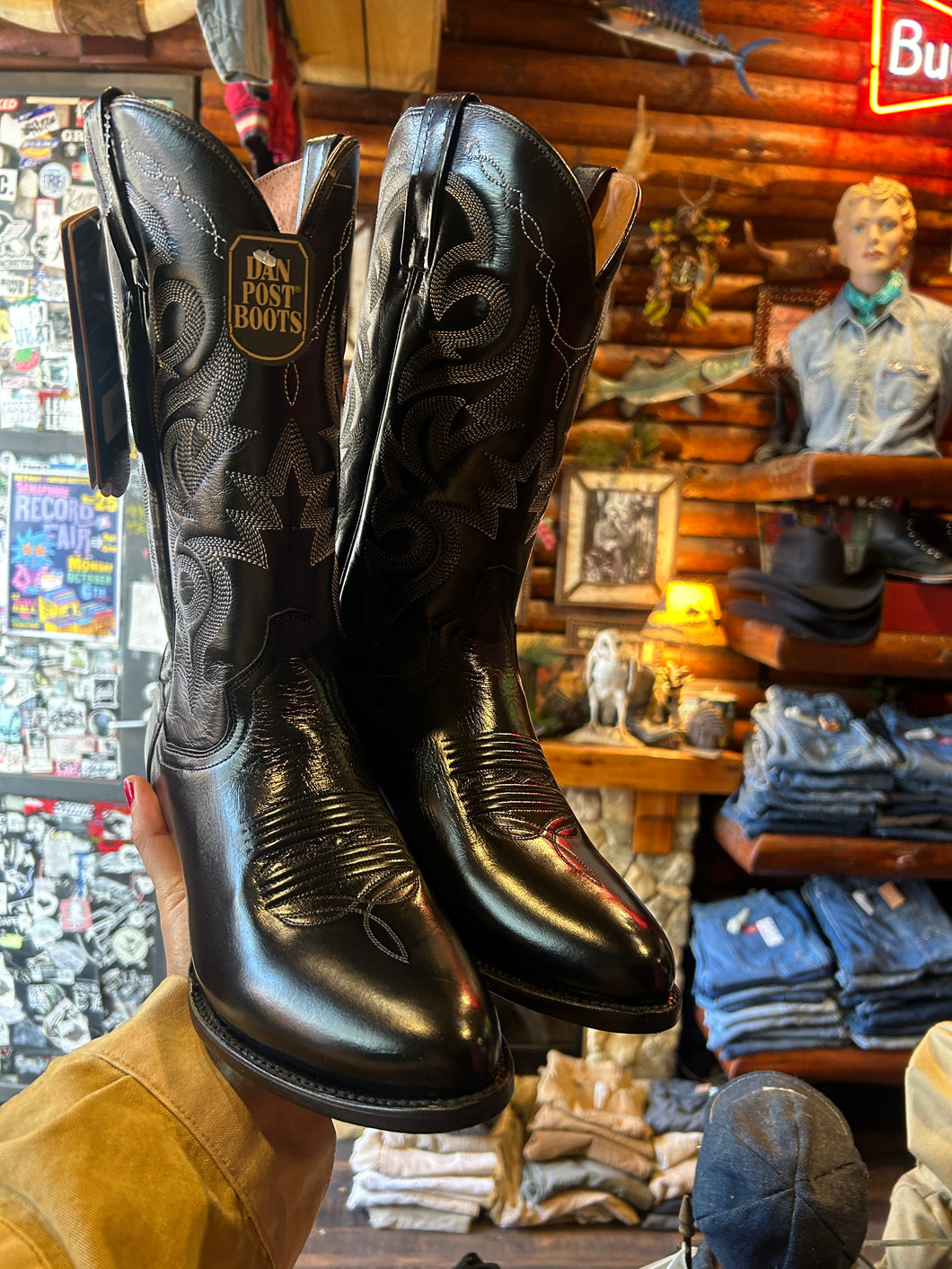 Dan Post Black Cowboy Boots 9.5d