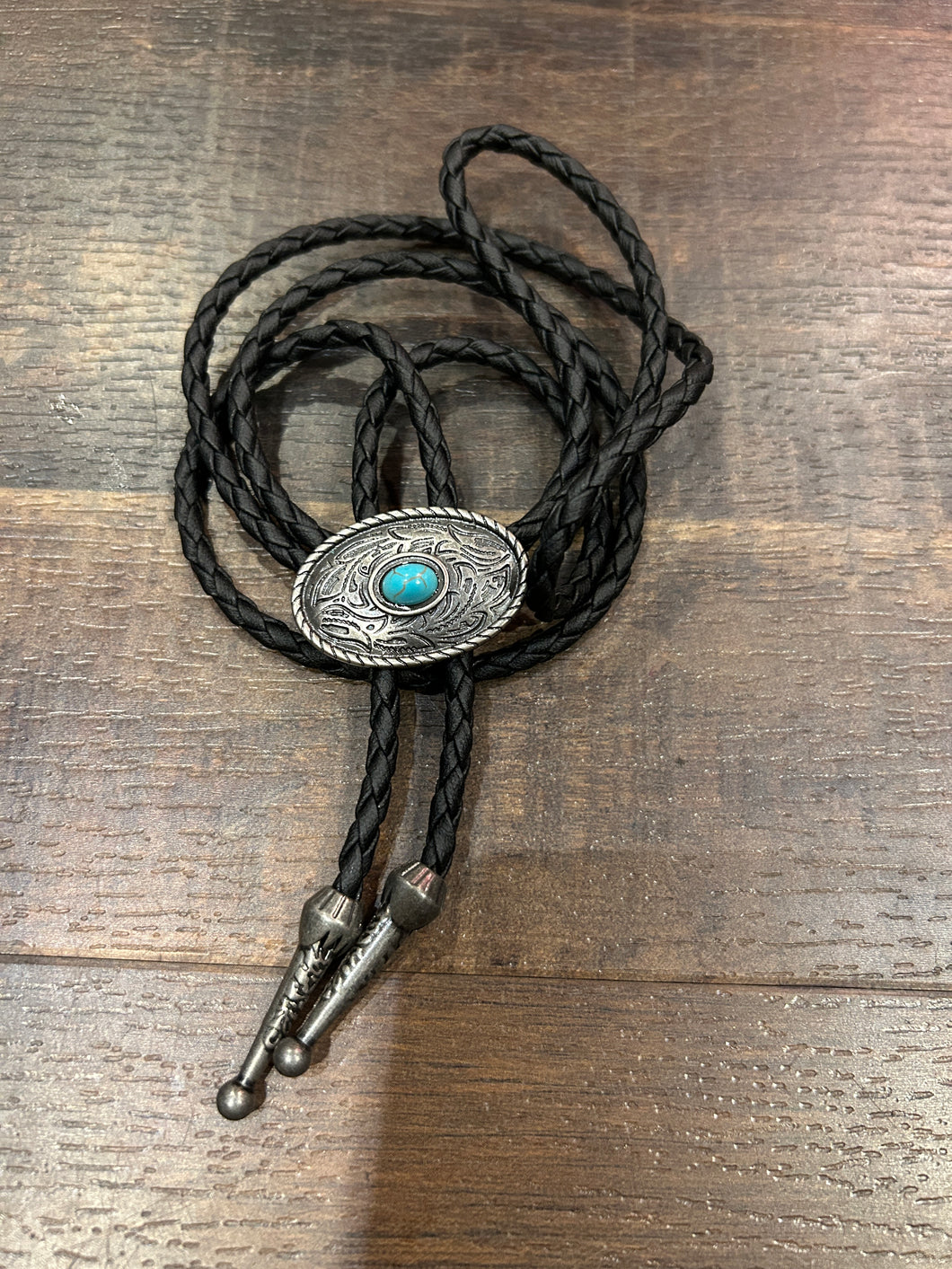 Scroll Turq Bolo Tie