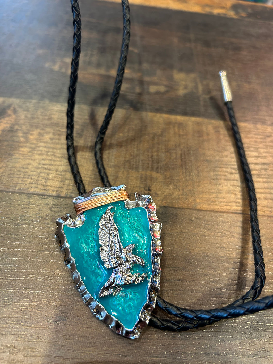 Eagle XL Turquoise Look Bolo Tie