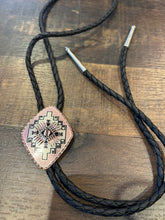 Load image into Gallery viewer, Salmon Pink Aztec Bolo Tie
