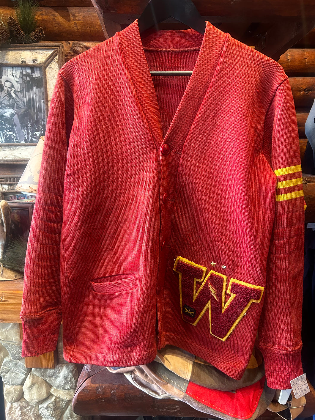 Vintage 1950's-60s College Cardigan, Medium