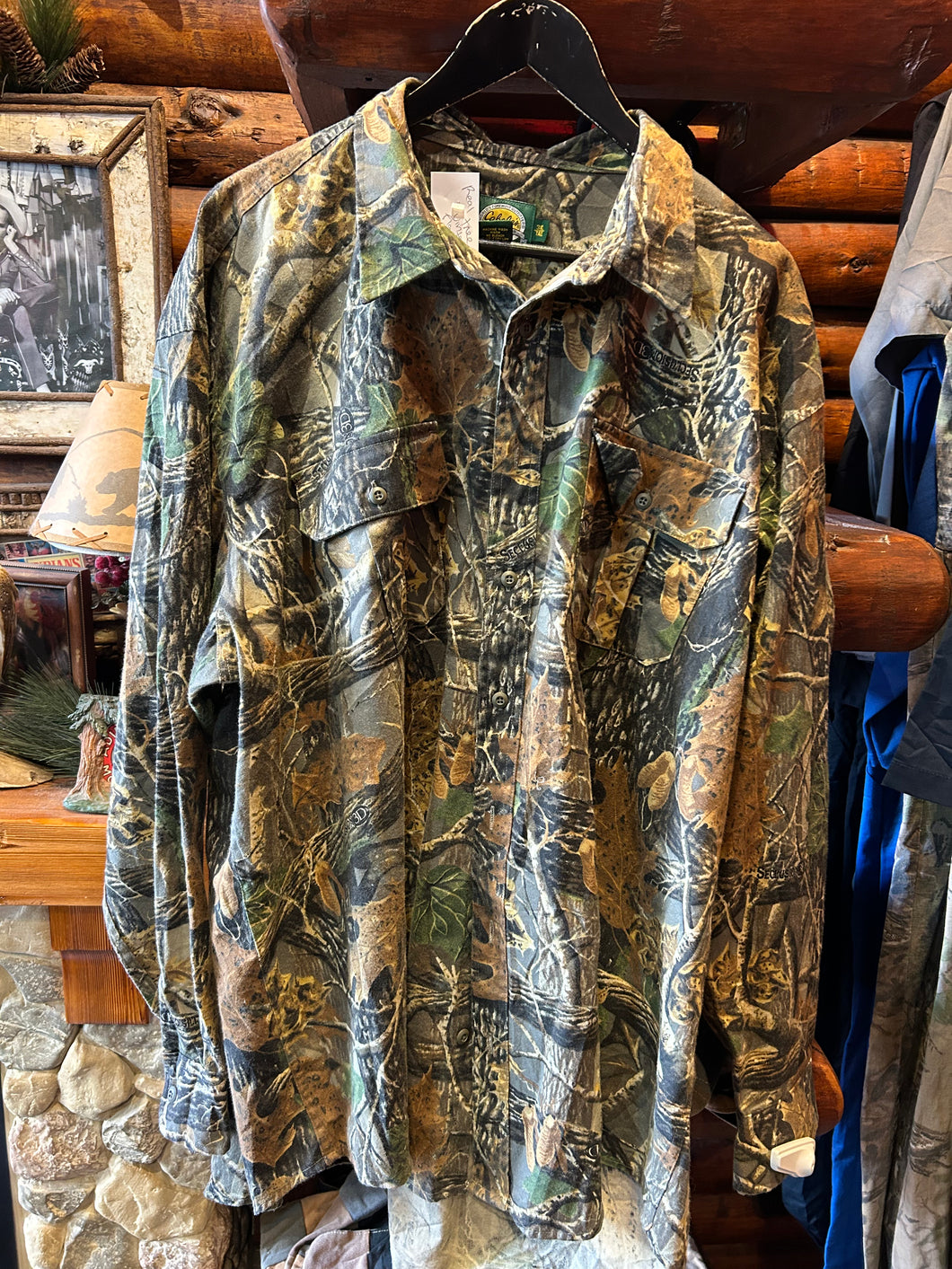 Vintage Real Tree Camo Cabelas Flannel, 3XL Tall