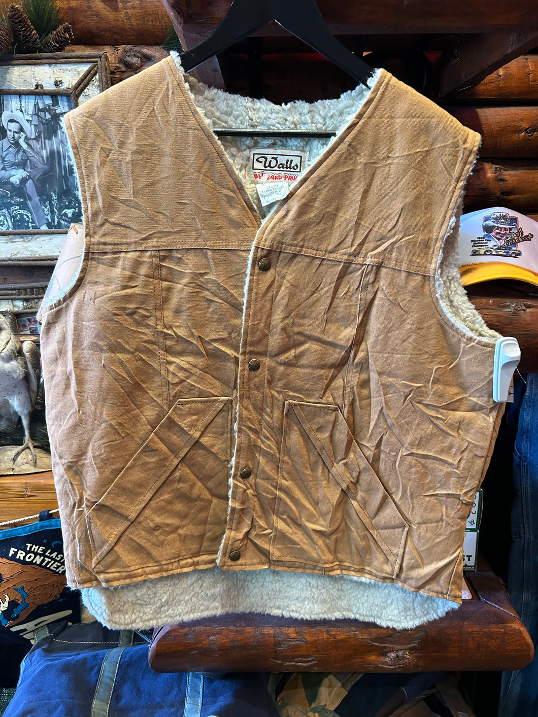 Vintage Walls Duckcloth Sherpa Vest, XL