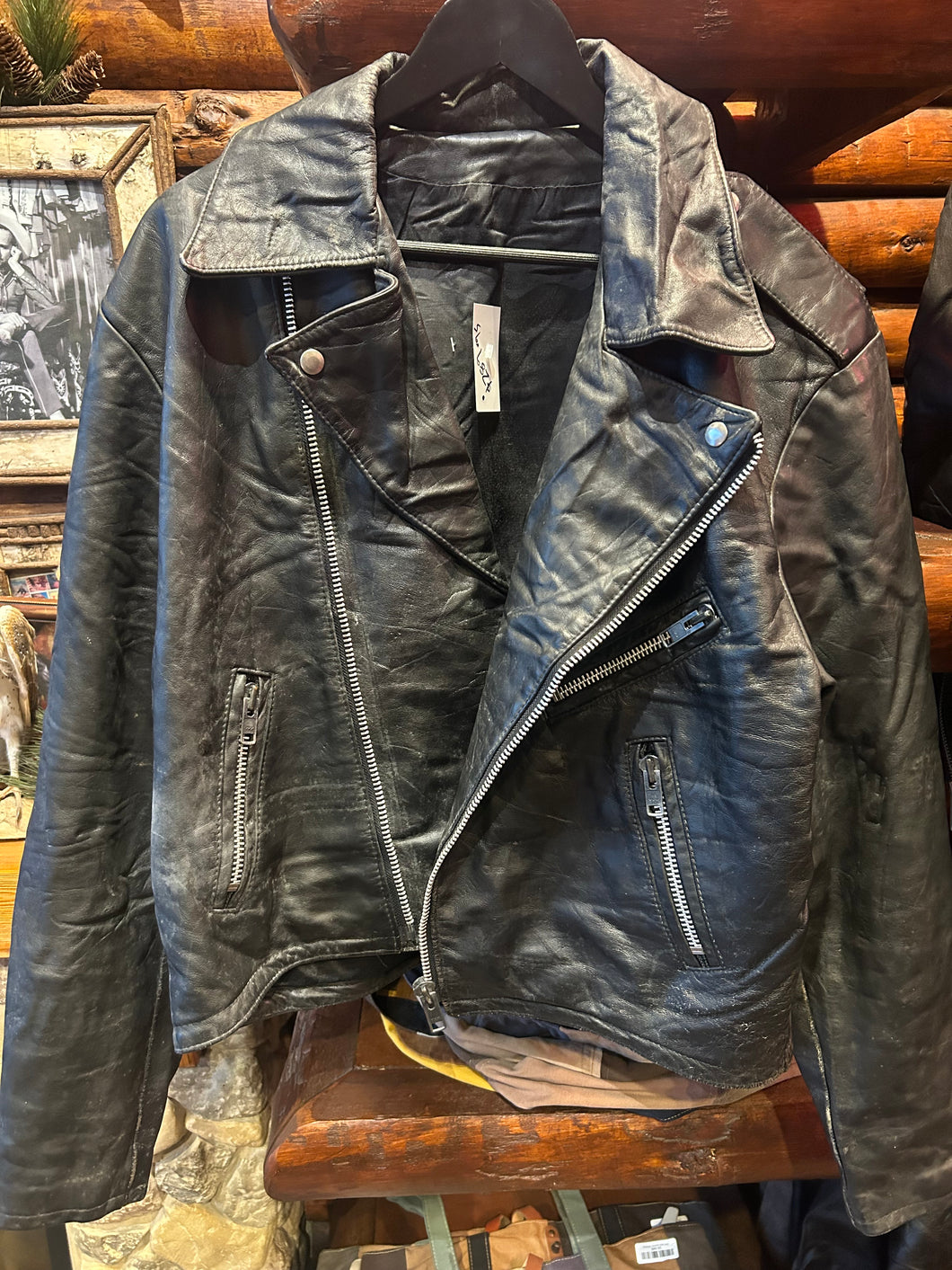 Vintage Biker Jacket, Medium