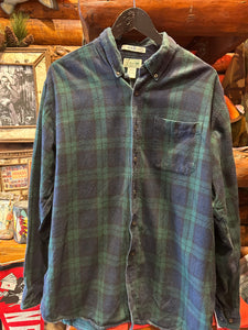 LL Bean, Maine, Soft Flannel Green Black, XL