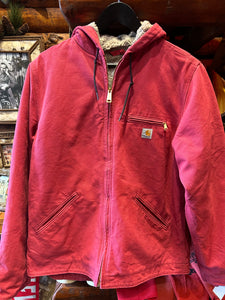Vintage Carhartt Dusty Dark Pink Sherpa Duckcloth Jacket, Women's Medium