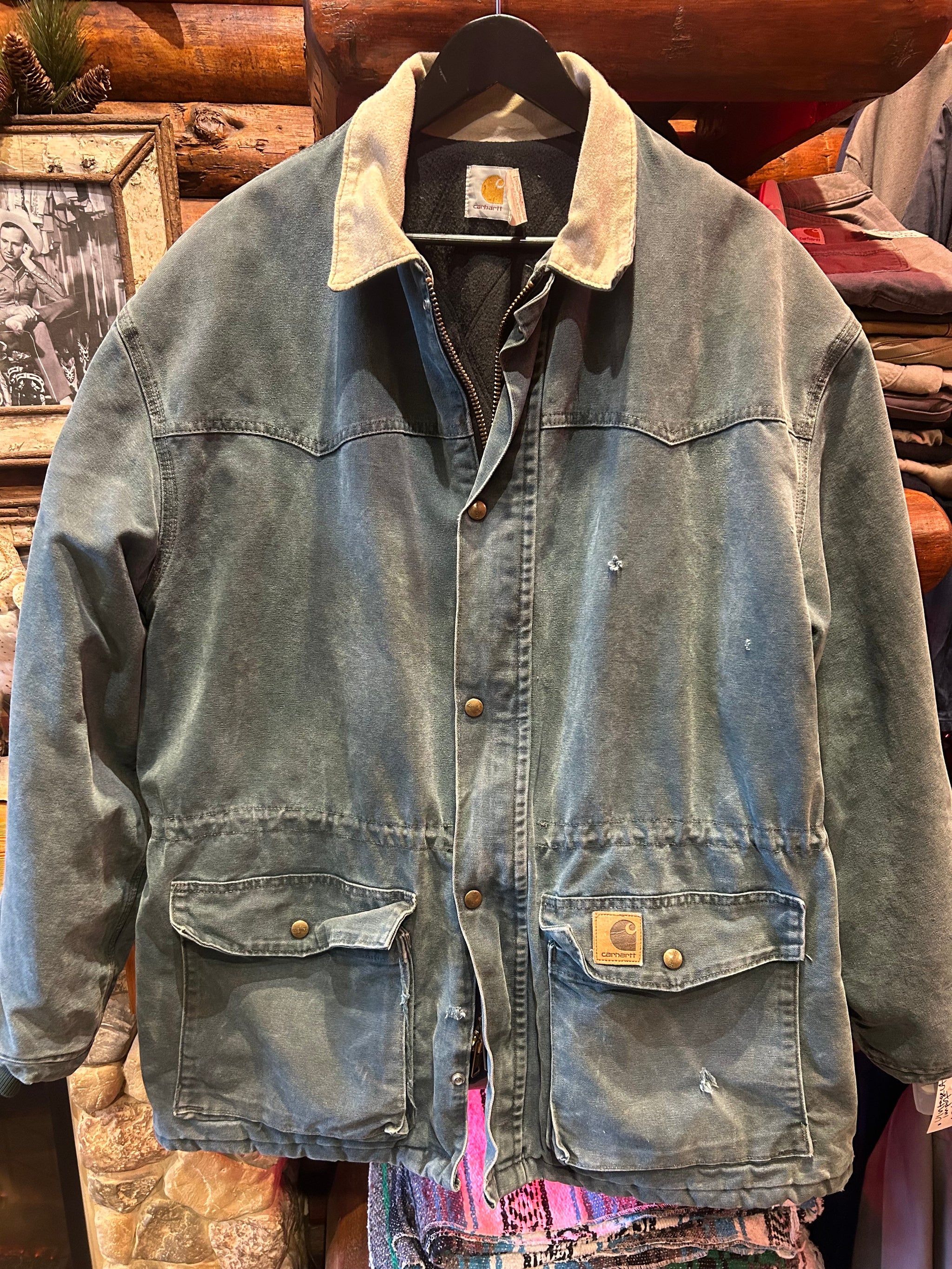 Carhartt VTG 80s Duck Quilted Denim Chore Coat 42 large shops