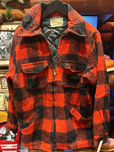 Vintage 1960's Melton USA Buffalo Check Wool Lumber Jacket, Medium