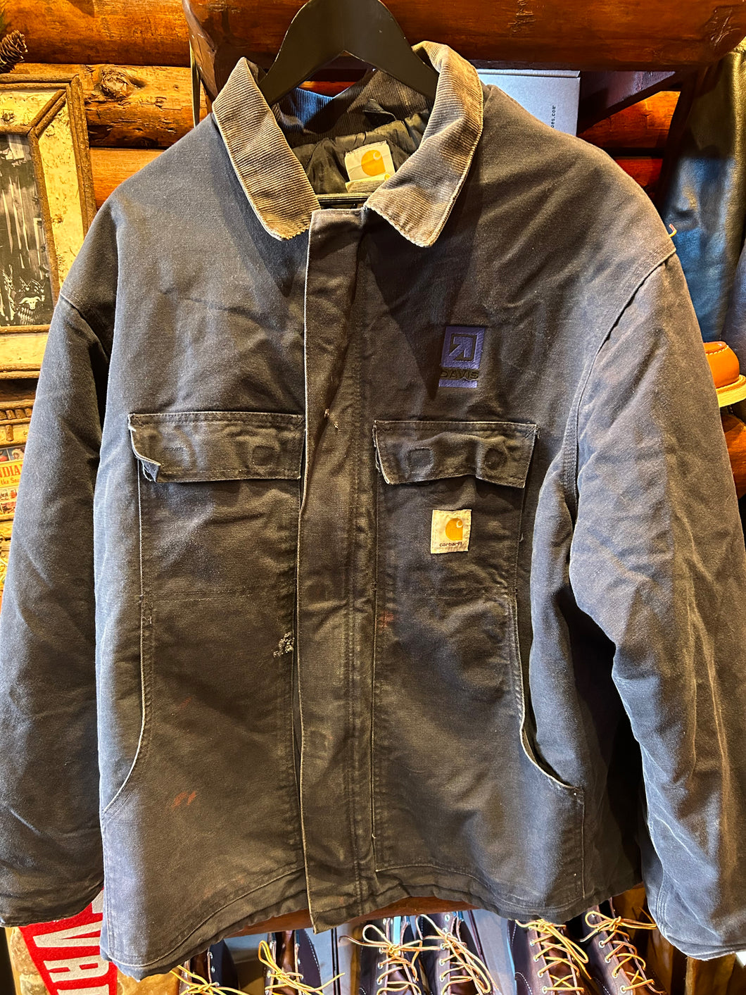 Vintage Carhartt Navy Chore Duckcloth Jacket, 52 XXL