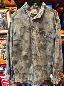 Vintage Woolrich Camo Bear Flannel Shirt, Large