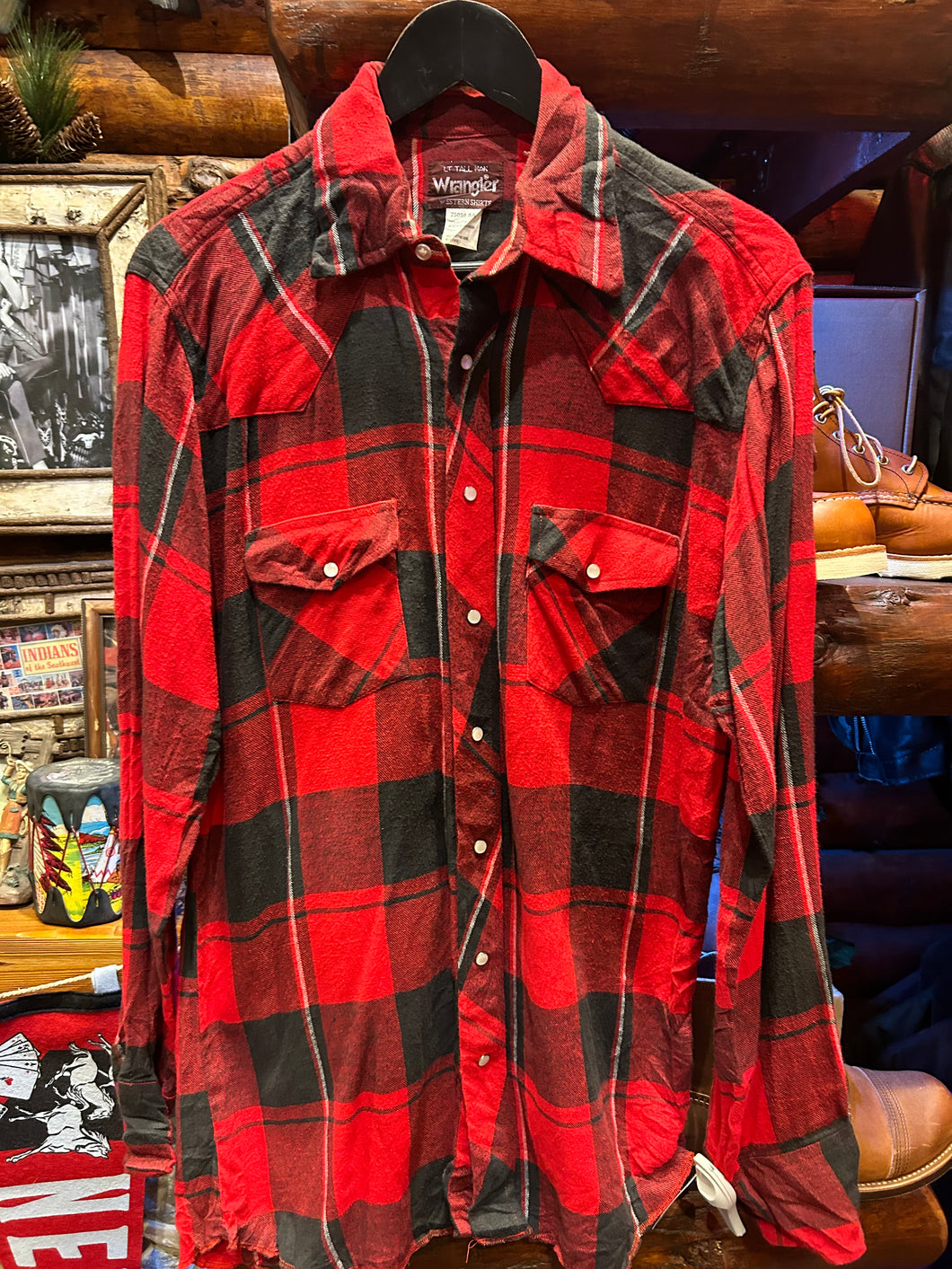 Vintage Wrangler Western Flannel, Large