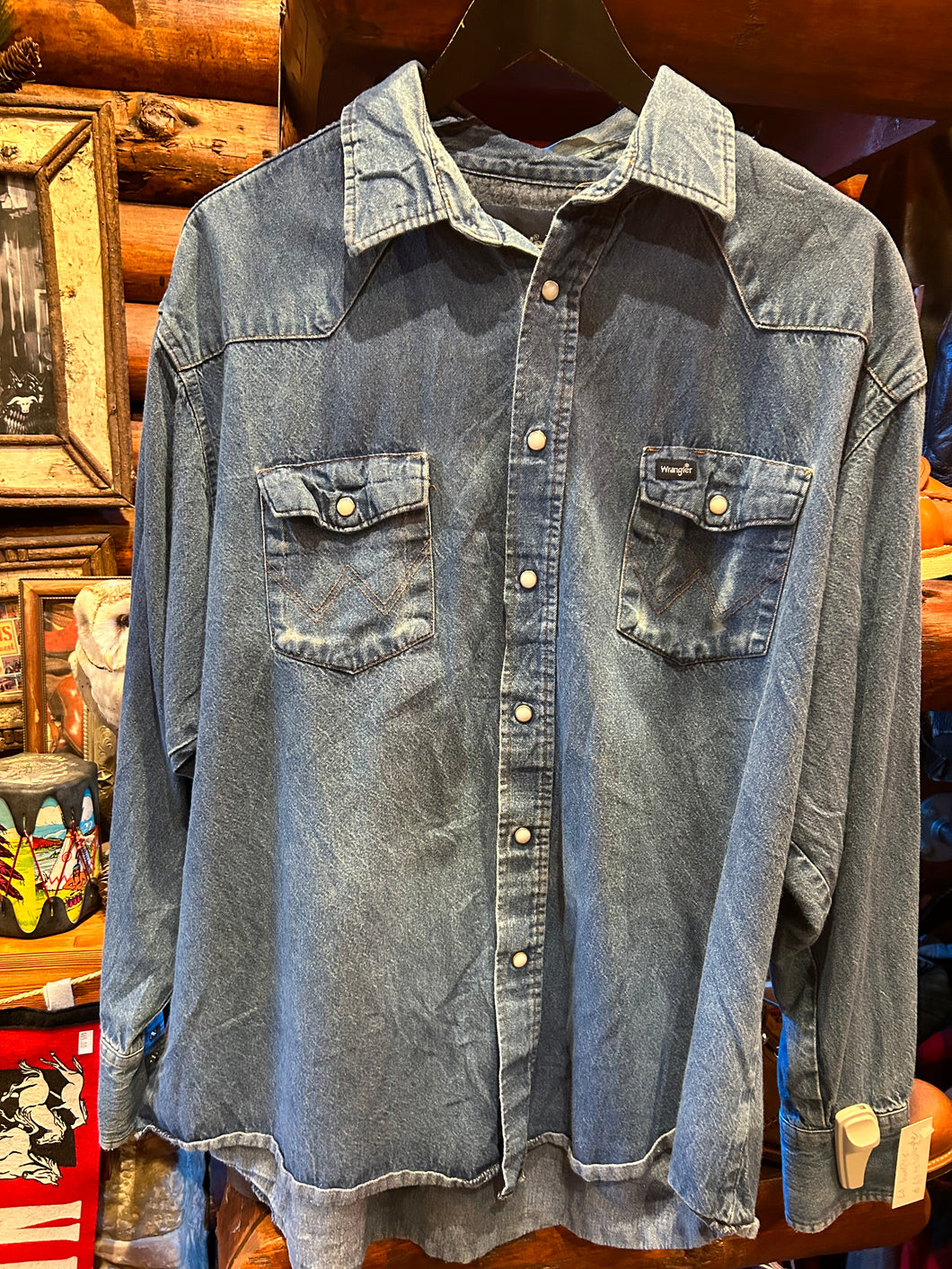 Vintage Wrangler 3 Denim Shirt, 18/35 Large