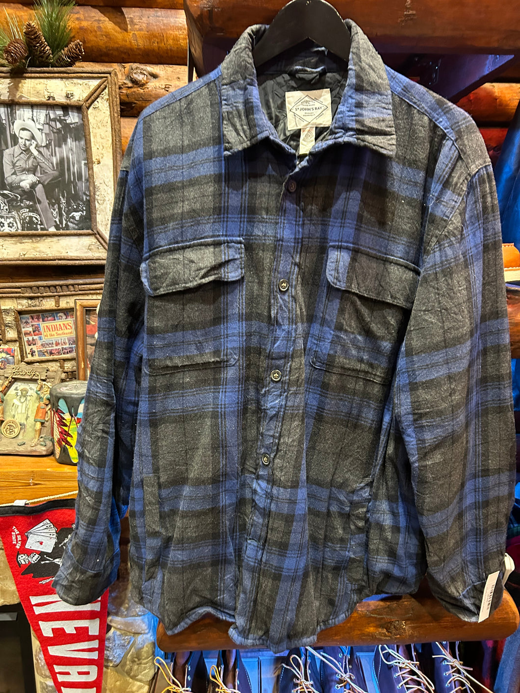 Vintage St John's Bay Quilt Lined Shirt Jacket, XL