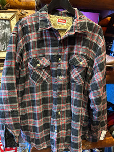 Vintage Sherpa Lined Wrangler Flannel Lightweight Jacket, XL