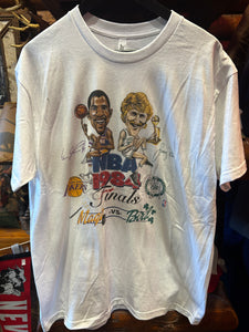 New 80s Style Retro Print NBA 1984 Johnson & Bird Tee